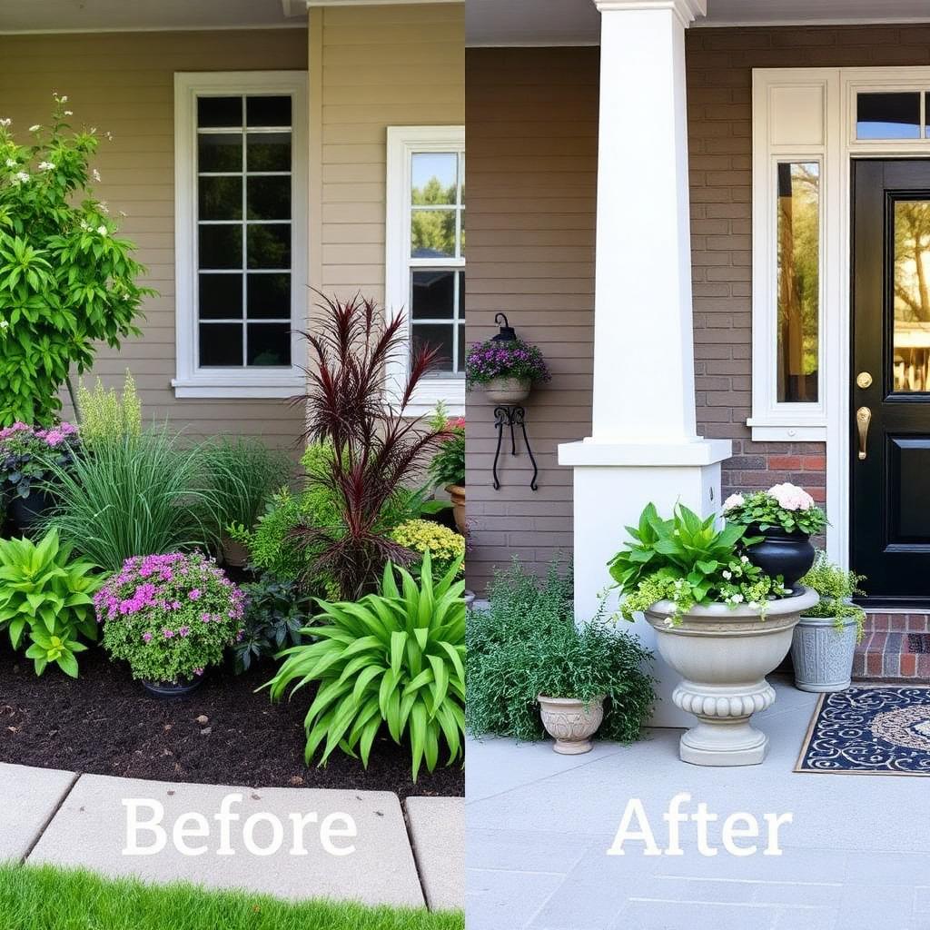 Charleston porch before garden refresh